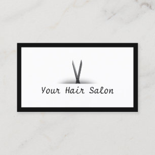 Svart Gräns och Sissor Hair Salon, Affärskort Visitkort