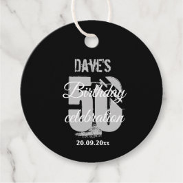 Svart Grått 50:e valfri Födelsedagsfest Personlig Gåvor Etiketter