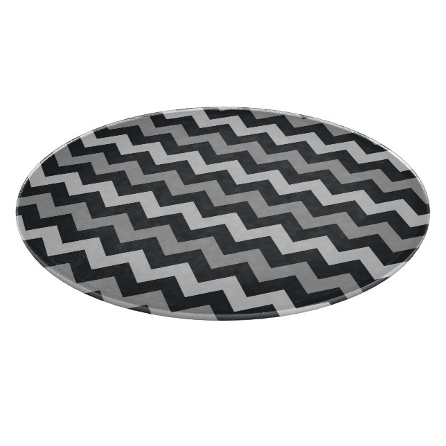 Svart grått-chevron mönster-glasskiva (Hörn)