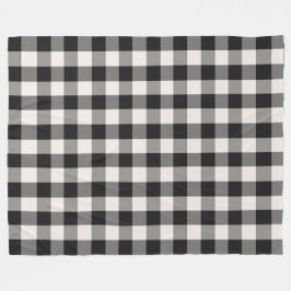 Svart, Grått, Cream Buffalo Check Fleece Blanket