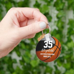 Svart grått-färg-pojkar basketboll nyckelring