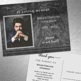 Svart Grått-foto-in-Tack för Loving Memory Vykort