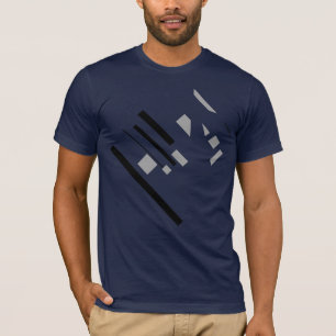 Svart Grått Geometric Abstrakt Diagonal MCM-utseen T Shirt