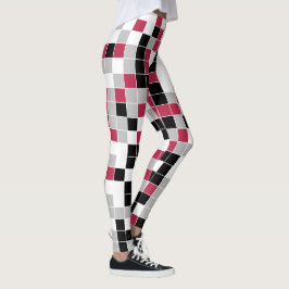 Svart Grått Geometric Mönster Leggings