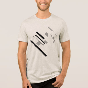 Svart Grått Geometric Shapes Diagonal MCM-utseende T Shirt
