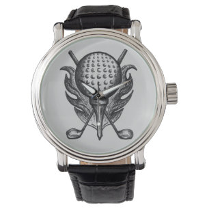 Svart/Grått Golf Boll Klubb Golfing Watch Armbandsur