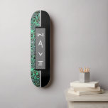 Svart Grått Grönt-mall Skateboard<br><div class="desc">Anpassa den här bildskärmskateboard med önskad text eller brev. Coolans abstrakt vågformgivning med svart,  grått och grönt färg. Det är en fin gåva. Använda mallen som ska anpassas.</div>