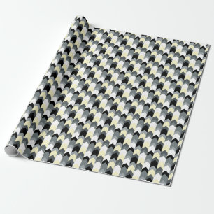 Svart, grått, gult-chevron presentpapper