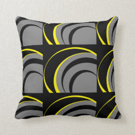 Svart Grått-Gult Kudde