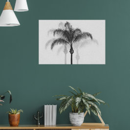 Svart Grått Handflatan Träd-fotografisk Poster Art