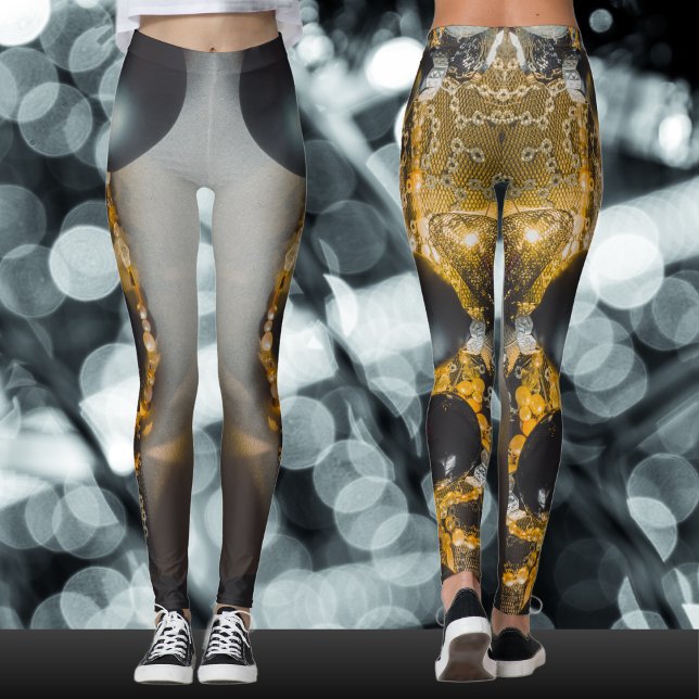 Svart Grått-julprydnad med Garlands Leggings (Skapare uppladdad)