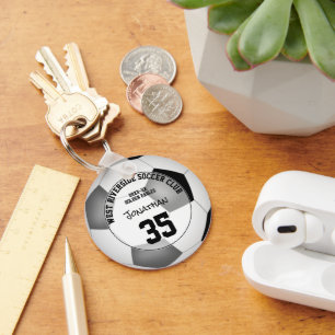 Svart grått-killteam färg-soccer-klubb nyckelring