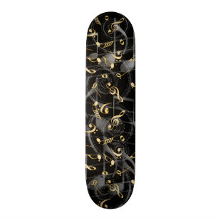 Svart grått konstnärligt musik noterskateboardd old school skateboard bräda 18 cm