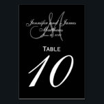 Svart Grått Monogram Bröllop Bordsnummer Card<br><div class="desc">Bordsnummer-kort för svart och vitt Bröllop med monogram för anpassningsbar. Utformning av Elke Clarke ©2008. Anpassa med din brid och triom-namn,  nygifta efternamn,  inledande monogram och bröllop-datum. Beställ en per bord med varje bordsnummer men ta ändå emot massrabatten för totalt beställt antal. Annan tillgänglig färg</div>