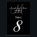 Svart Grått Monogram Bröllop Bordsnummer Card<br><div class="desc">Bordsnummer-kort för svart och vitt Bröllop med monogram för anpassningsbar. Utformning av Elke Clarke ©2008. Anpassa med din brid och triom-namn,  nygifta efternamn,  inledande monogram och bröllop-datum. Beställ en per bord med varje bordsnummer men ta ändå emot massrabatten för totalt beställt antal. Annan tillgänglig färg</div>