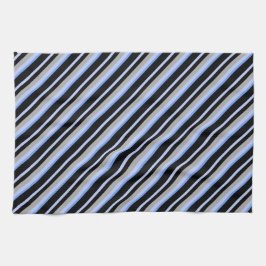 Svart Grått och blå Rand Kökshandduk