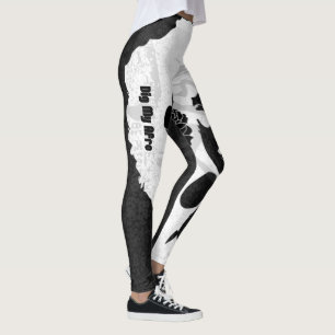 Svart, grått och graffiti afro leggings
