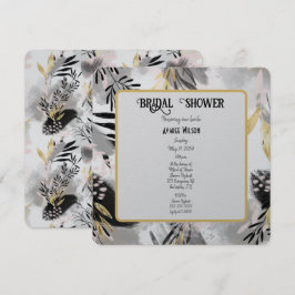 Svart, Grått och Guld läder Inbjudningar