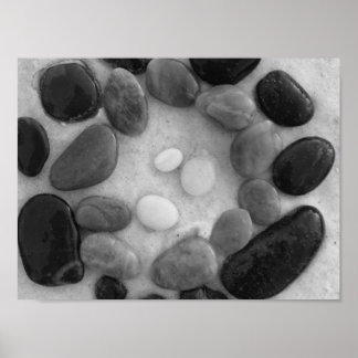 Svart, Grått och vit cirkel Poster