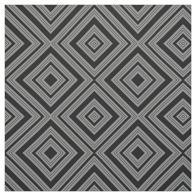 Svart Grått och vit diamanter Tyg (Provkarta)