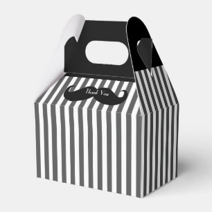 Svart, Grått och vit mustache Groomsman Gift Box Presentaskar