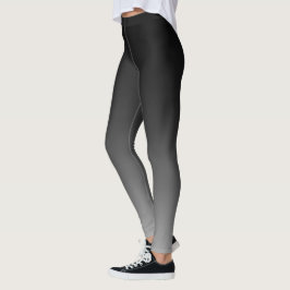 Svart Grått Ombre-övertoning Leggings