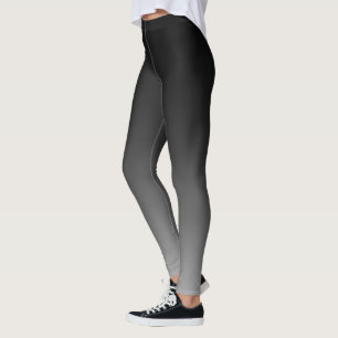 Svart Grått Ombre-övertoning Leggings