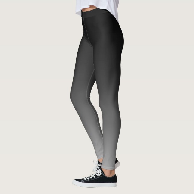 Svart Grått Ombre-övertoning Leggings (Vänster)