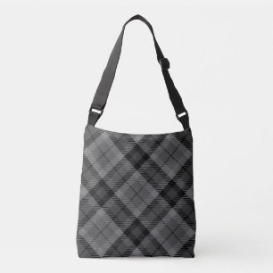 Svart Grått P Rand Tartan Mönster Axelväska