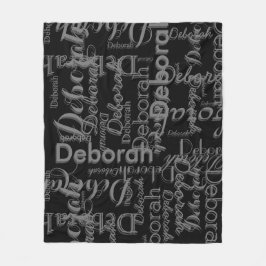 Svart Grått-Personlig-typografi Fleecefilt