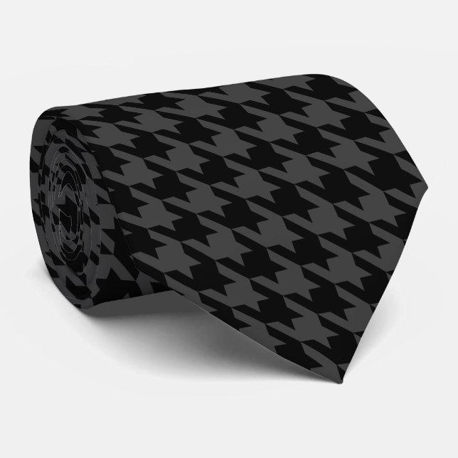 Svart Grått Pied de Poule Houndstooth Slips (Rullad)