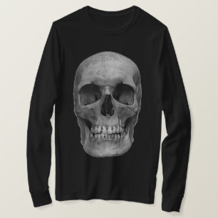 Svart Grått Pop Art Retro Snyggt Skull T Shirt