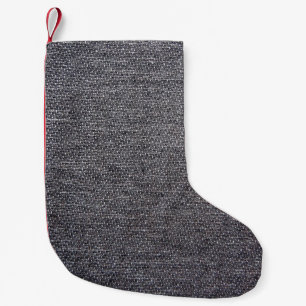 svart grått trasa liten julstrumpa