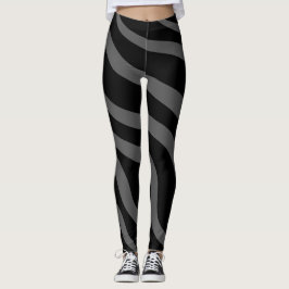 Svart &Grått Zebra tryck mönster Leggings