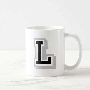 svart gråttbrev L Kaffemugg