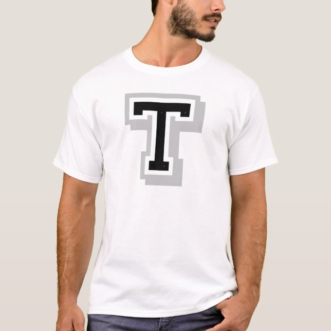 svart gråttbrev T T-shirt (Framsida)