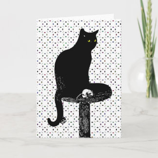 Svart gratulationskort för katt kort