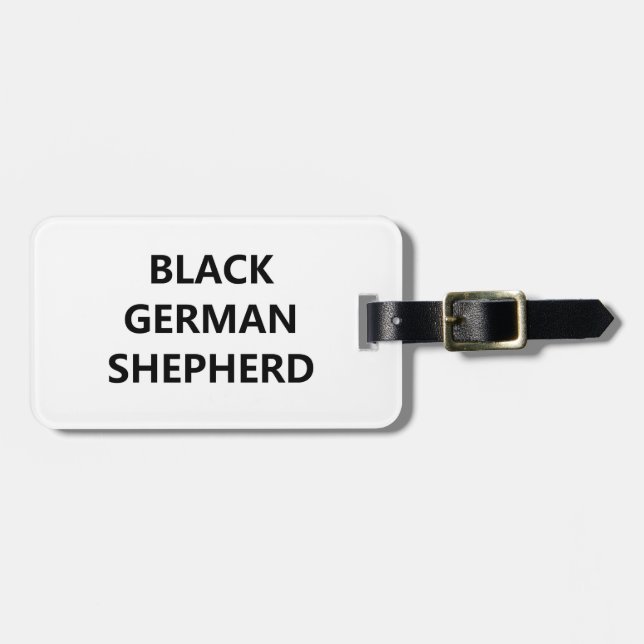 Svart groddjurshepherd bagagebricka (Horisontell Framsida)