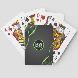 Svart & Grön Abstrakt Fluid Design | Lägg till Log Casinokort