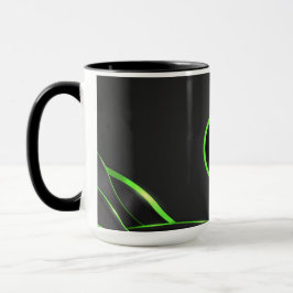 Svart & Grön Abstrakt Fluid Design | Lägg till Log Mugg