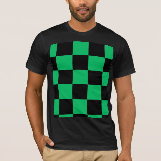 Svart & Grön Anime Stil Mönster T-Shirt