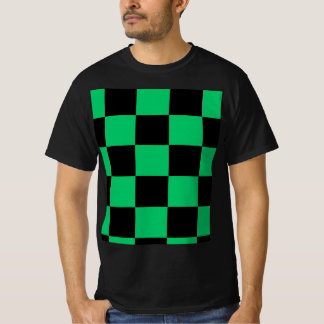 Svart & Grön Anime Stil Mönster T-Shirt