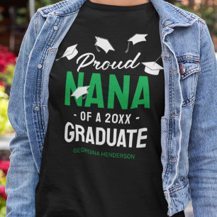 Svart Grön Stolt Nana 2026 Examen T Shirt