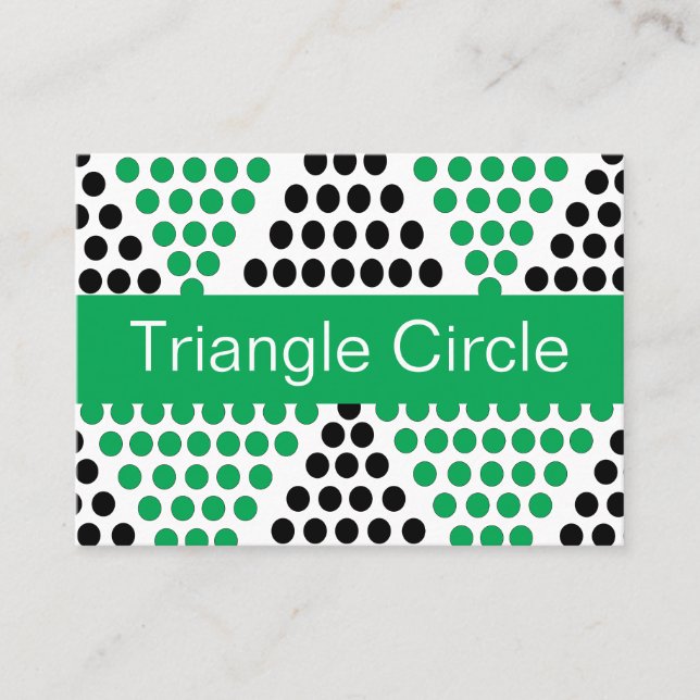 Svart Grön Triangel Cirkel Geometrisk  Visitkort (Framsida)