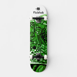 Svart Grönt, Abstrakt Mini Skateboard Bräda 18,5 Cm