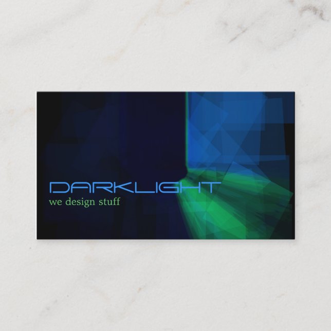 Svart-Grönt-Blått abstrakt Minimalist design Visitkort (Framsida)