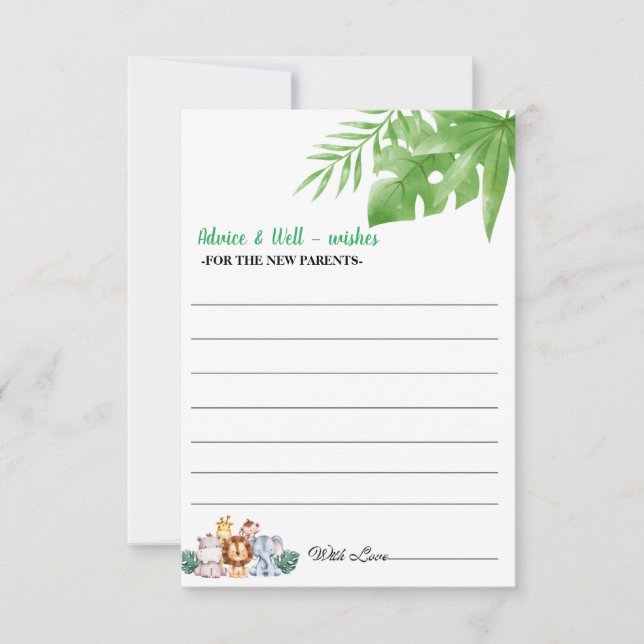 Svart Grönt Boy Shower New Parents Advice Card Anteckningskort (Framsida)