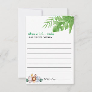 Svart Grönt Boy Shower New Parents Advice Card Anteckningskort