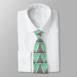 Svart Grönt Geometric Mönster Slips