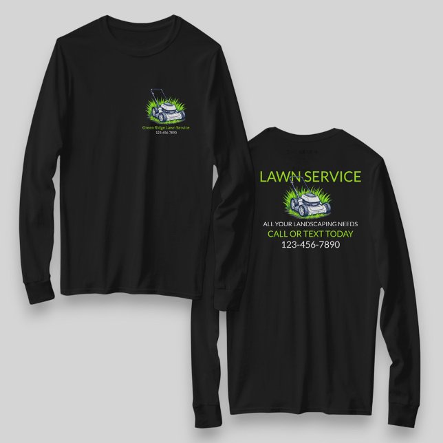 Svart Grönt Gräsmatta Care and Service Professione T Shirt (Skapare uppladdad)